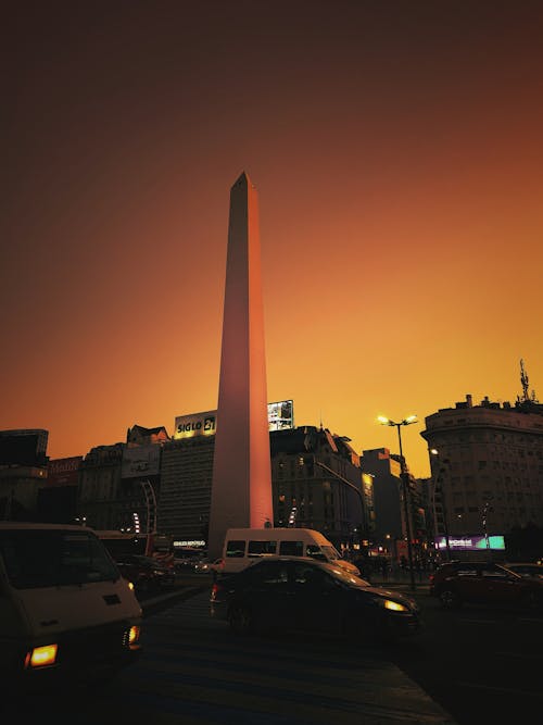 An Obelisk in Buenos Aires at Dusk 