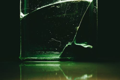 Free stock photo of cracked, glass, green