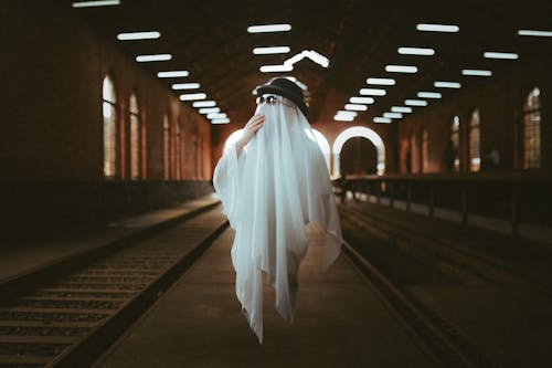 Ghost Hovering over Railway Tracks