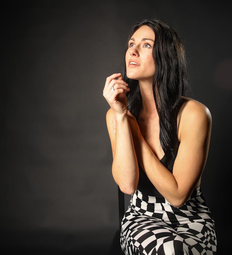 Brunette Woman Posing In Studio 