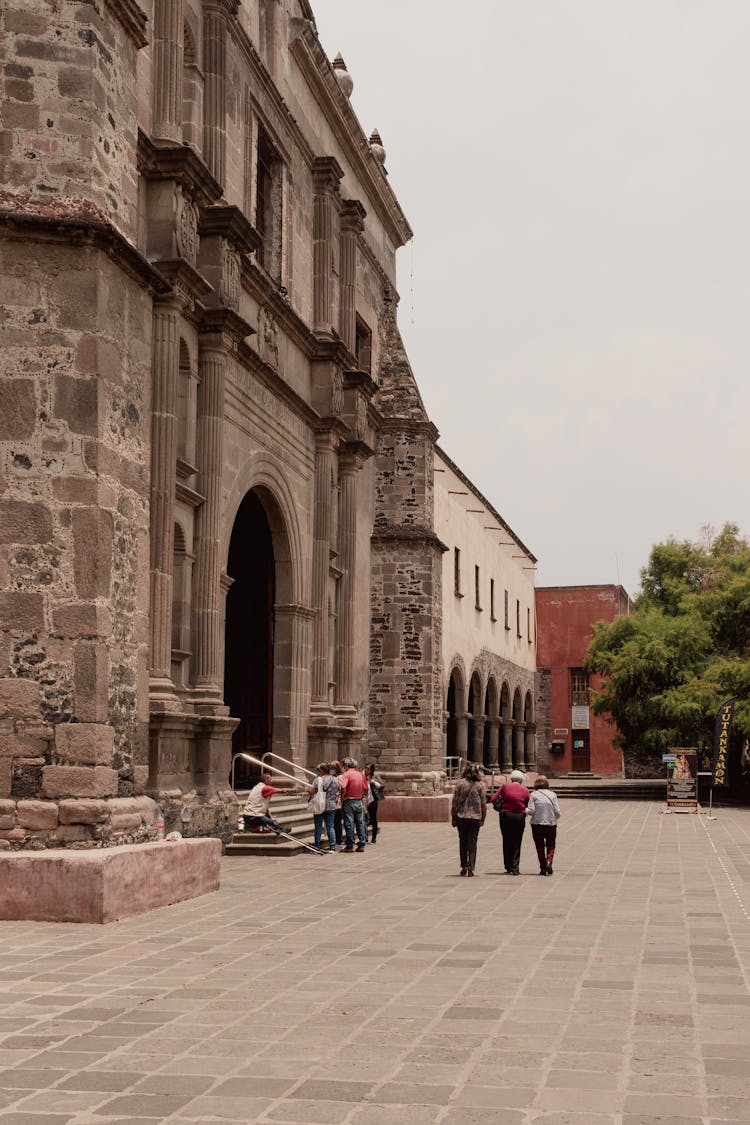 People Walking Near St Johns Parish Church In Mexico City