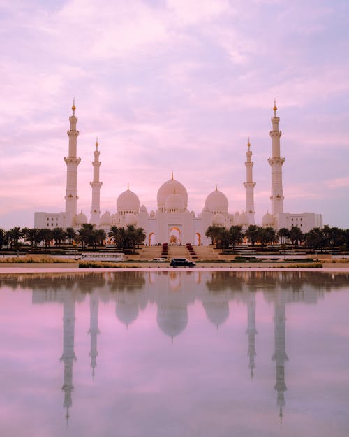 Mosque Reflection in Water on Sunset