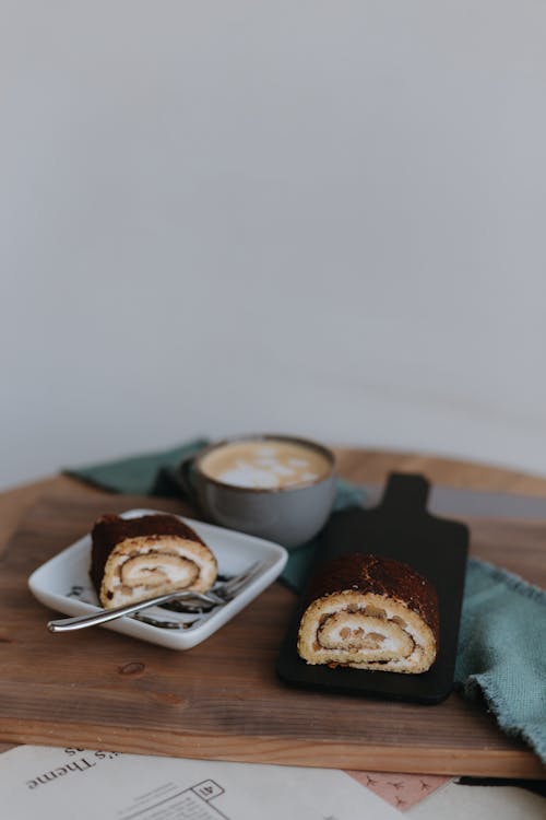 Homemade Cake Served on a Tray 