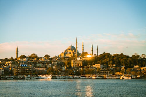 Suleymaniye Mosque and Minarets in Istanbul City Skyline