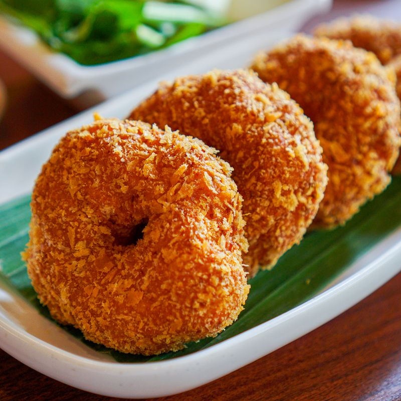 Perilla Leaf Sesame Fried Rice Cakes