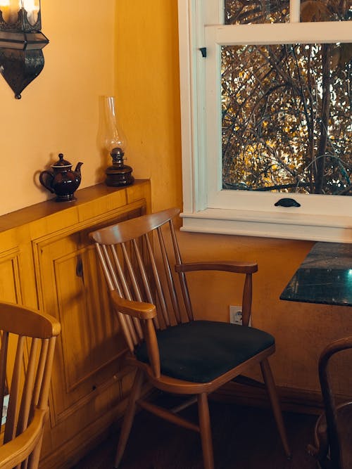 Wooden Chair in a Dining Room