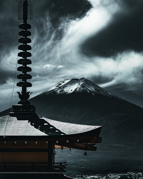 Clouds over Fuji Mountain in Japan