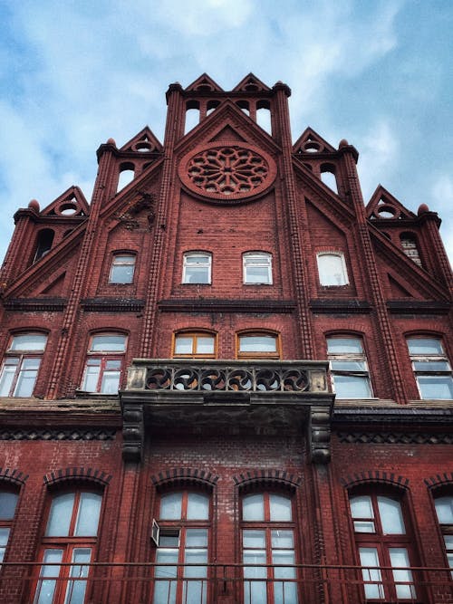 Facade of a Decorative Brick Building