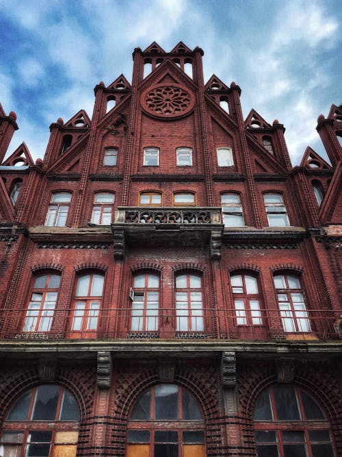 Facade of a Decorative Brick Building