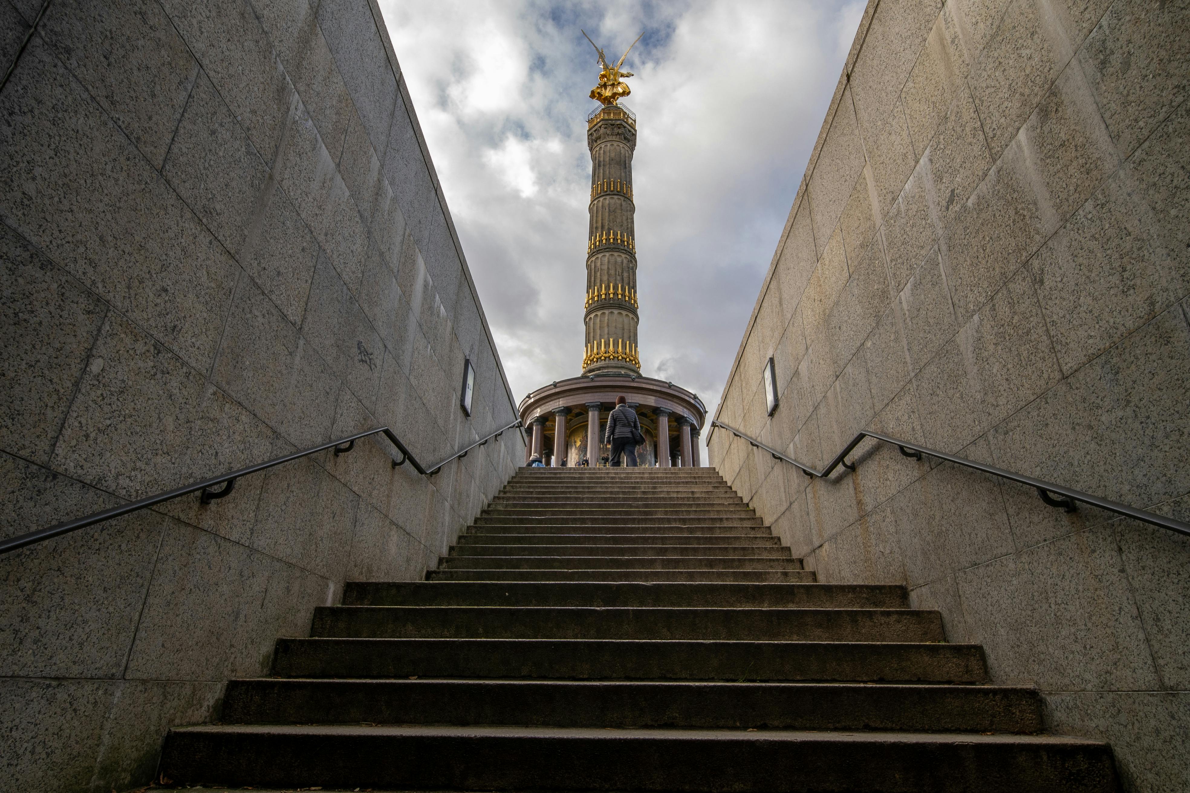 view of the berlin victory column from the stairs