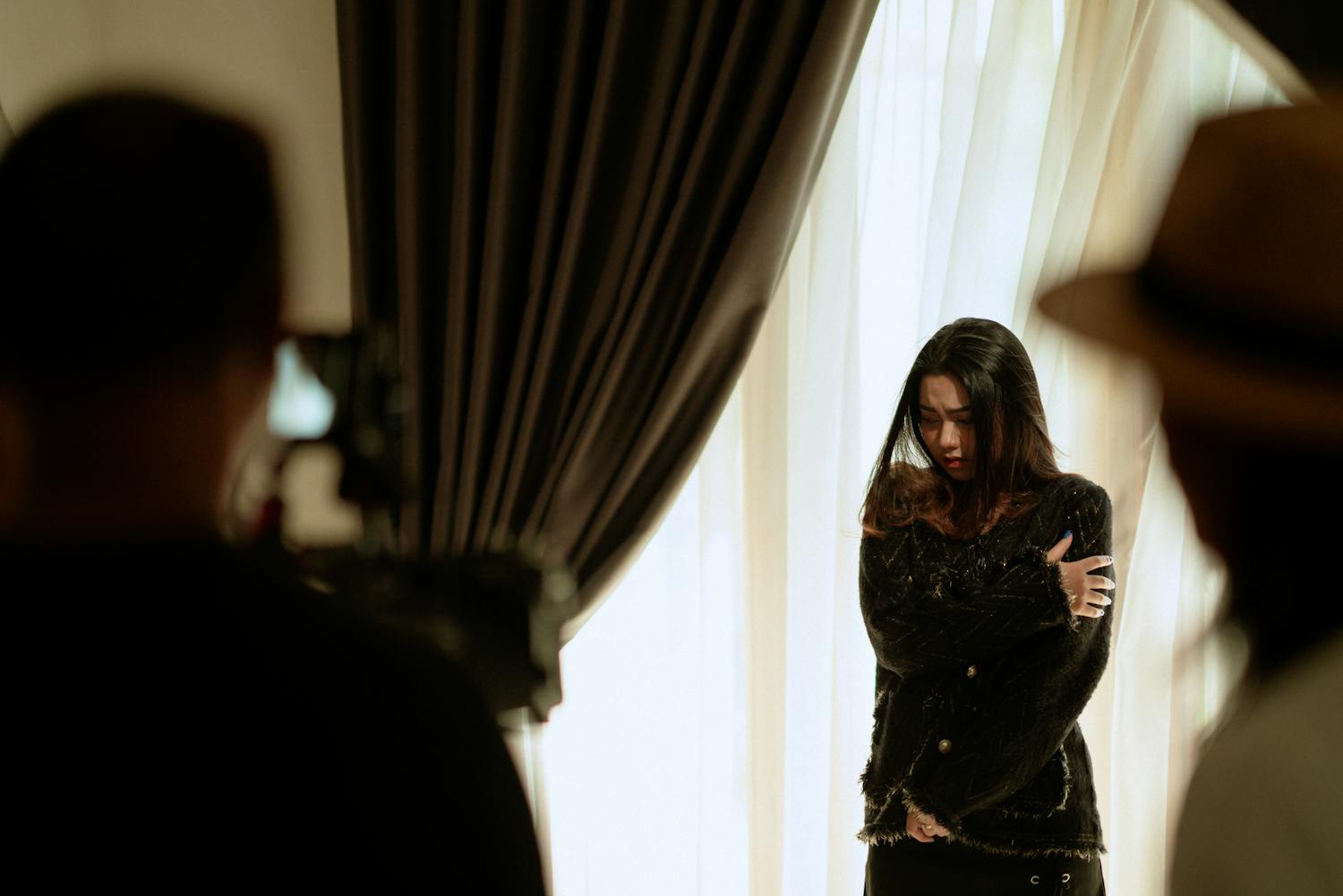 Melora Marshall in a moment of artistic reflection