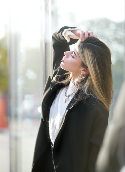 Blonde Woman in Coat