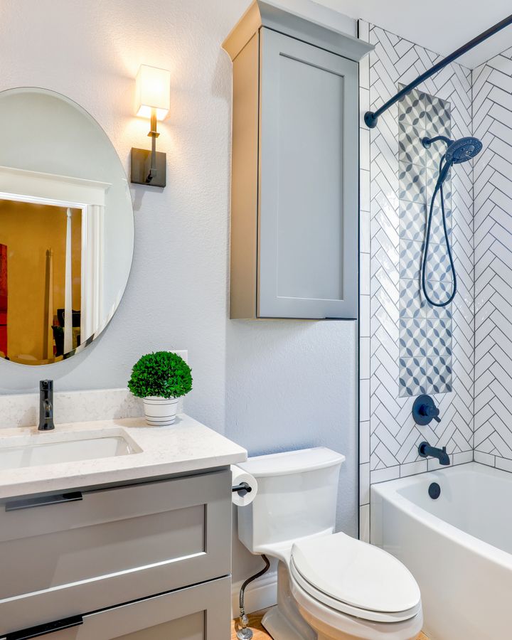 Finished bathroom toilet installation