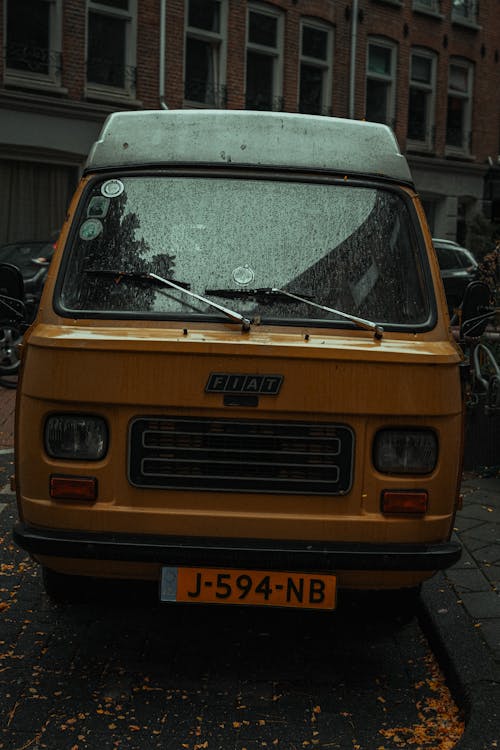 Vintage Yellow Bus on a Street