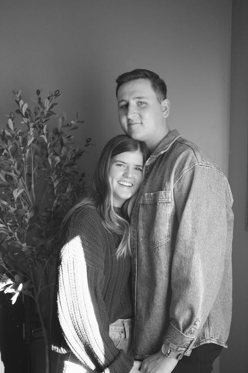 Portrait of Couple Together in Black and White