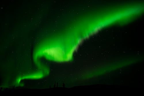 Green Aurora Borealis Light at Night