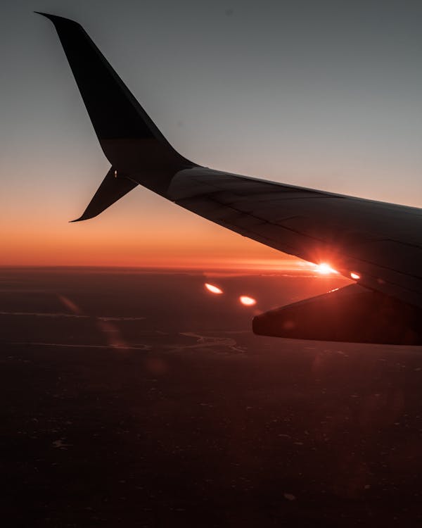 Airplane during Sunset