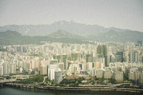 Panorama of Hong Kong Covered with Fog 