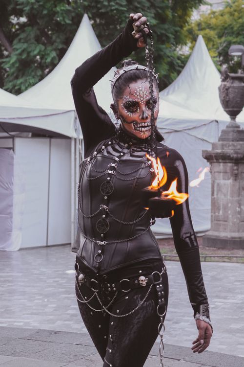 Fire Ritual Costumes Woman in a Costume Dancing with Fire · Free Stock Photo
