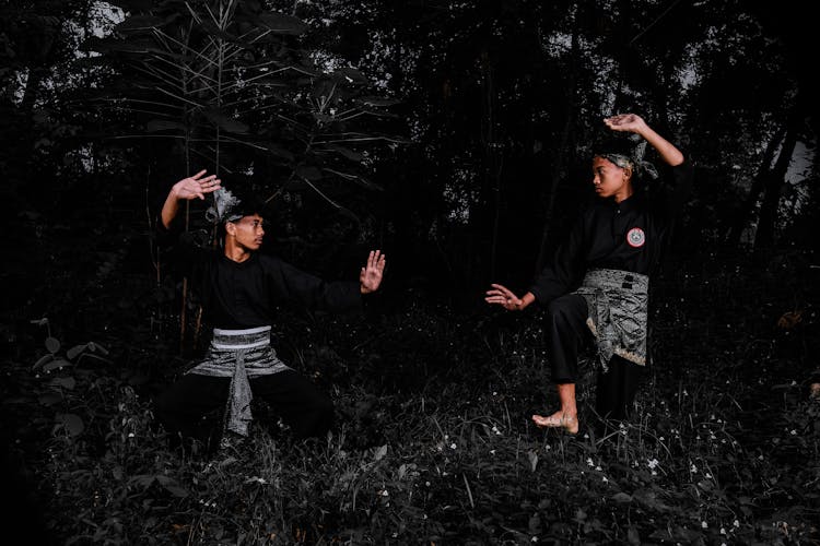 Man And Boy Training Martial Arts