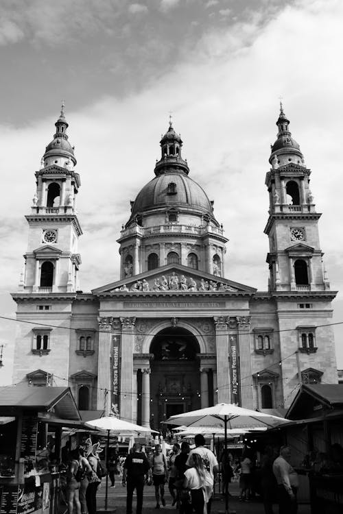 St Stephens Basilica in Budapest in Black and White