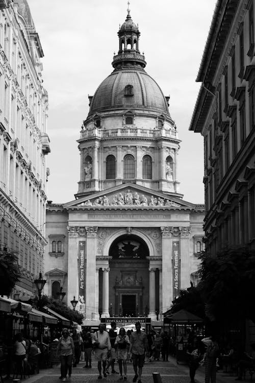 St Stephens Basilica in Budapest in Black and White