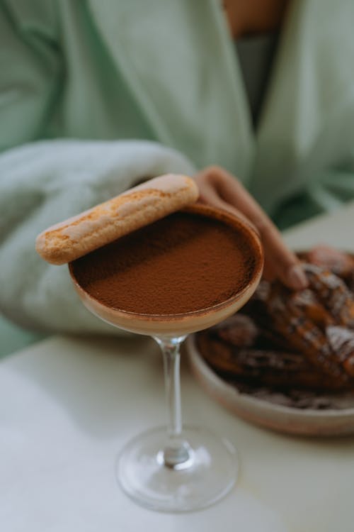 Free Biscuit and Sweet Drink with Chocolate Stock Photo