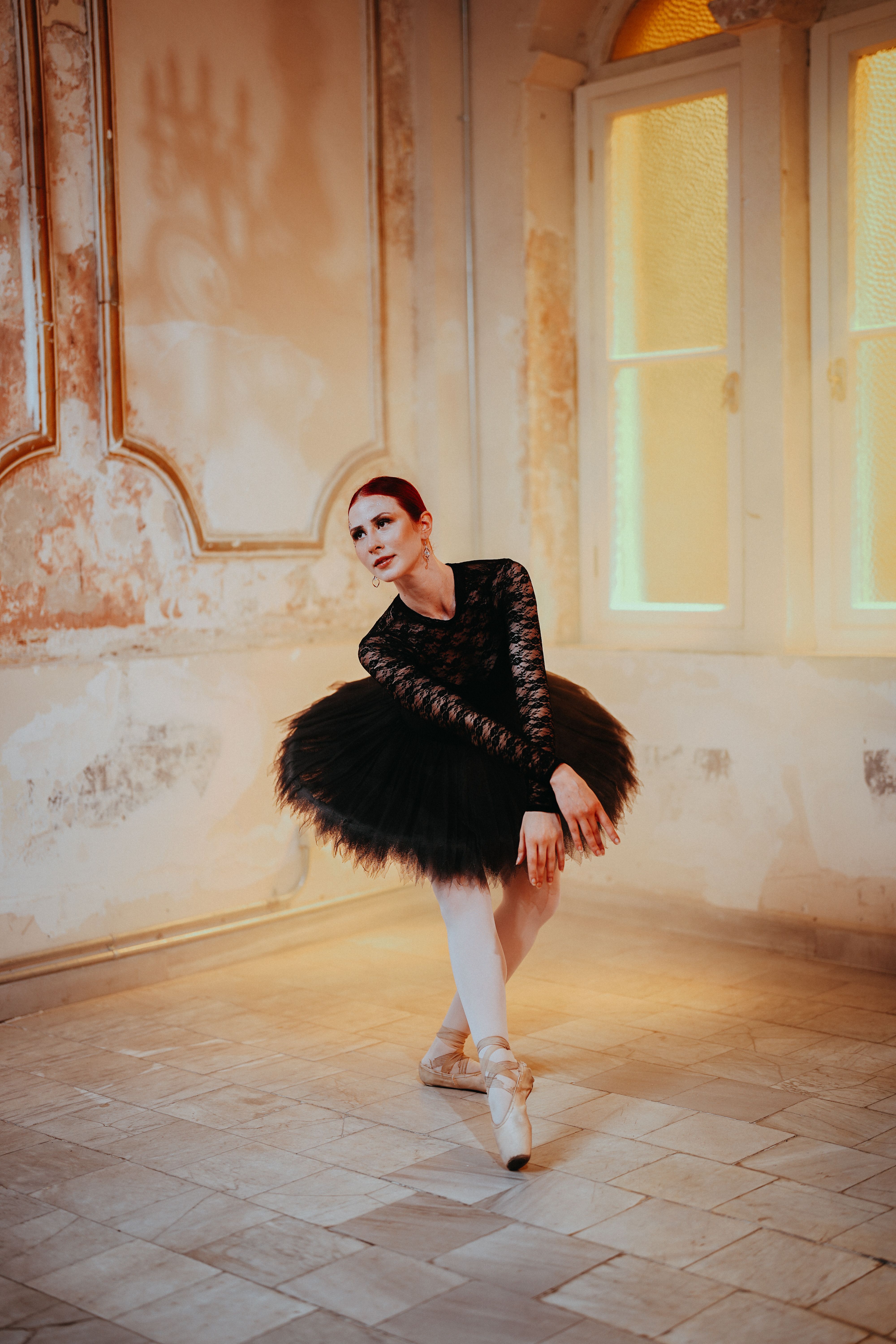 Ballerina in Black Dress  Free Stock Photo