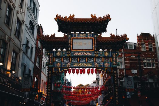 Gate in the London Chinatown, England