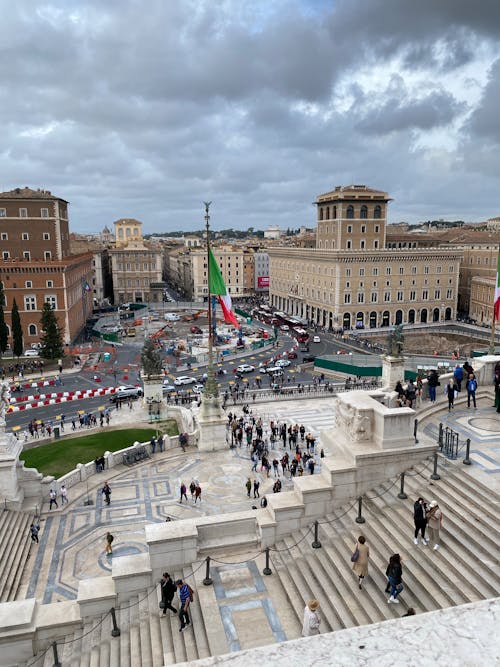 Renovation of Piazza Venezia Seen from the Monument to Victor Emmanuel II