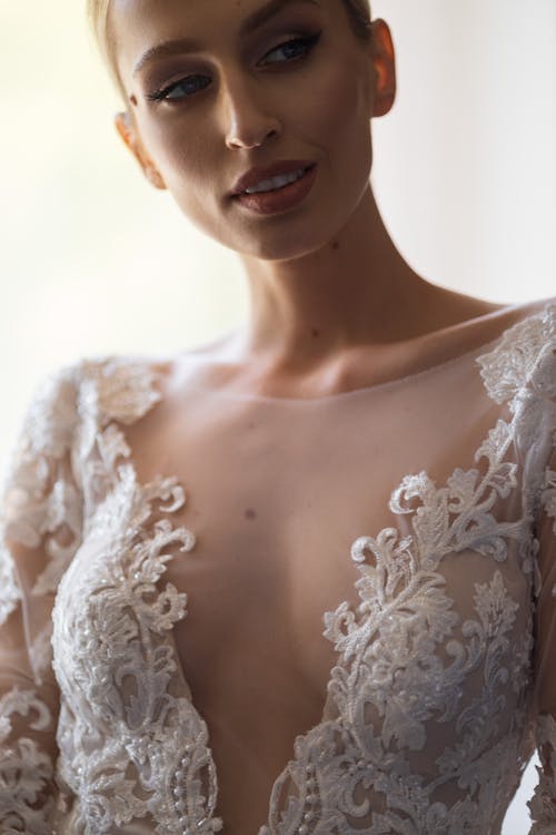 Bride in a Lace Wedding Dress 