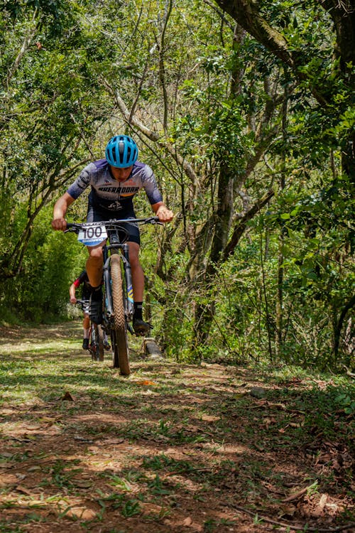 Mountain Bike Race in Forest