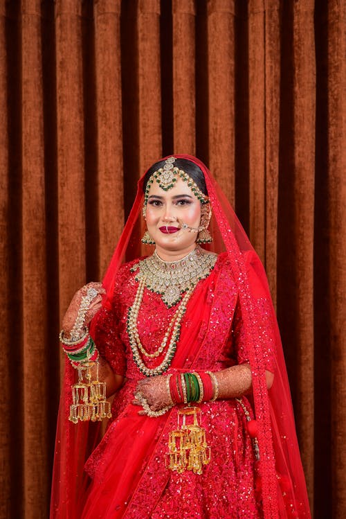 Portrait of Woman in Red, Traditional Wedding Dress