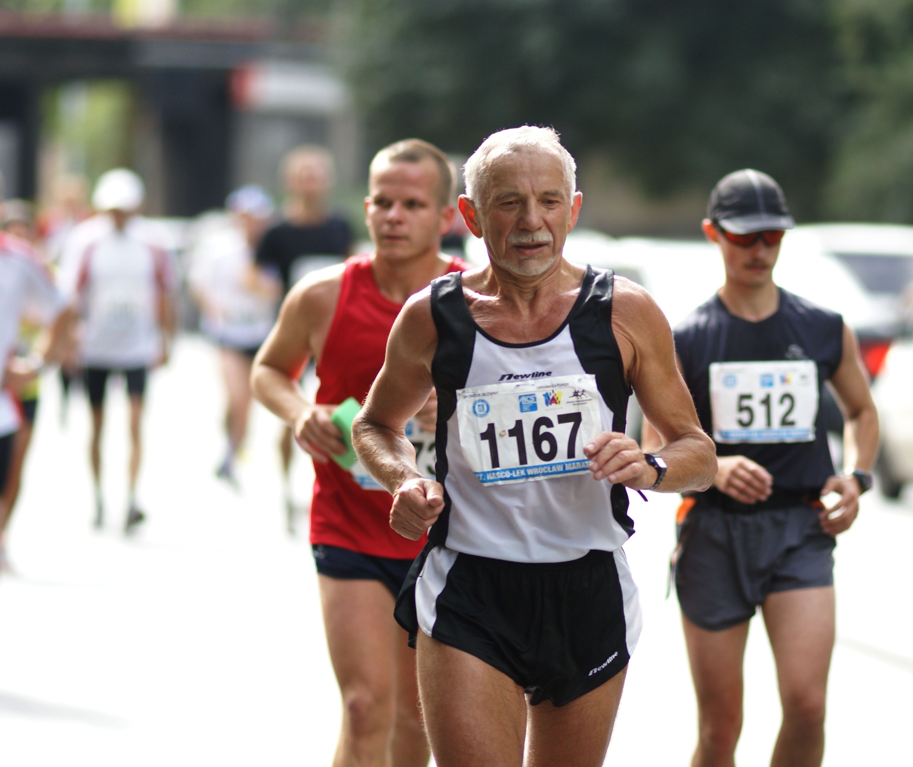 Veteran runner participating in a popular marathon