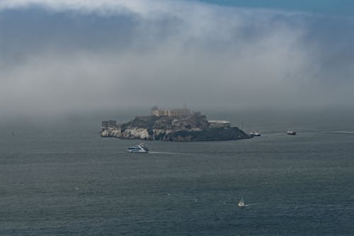 Free stock photo of alcatraz, foggy