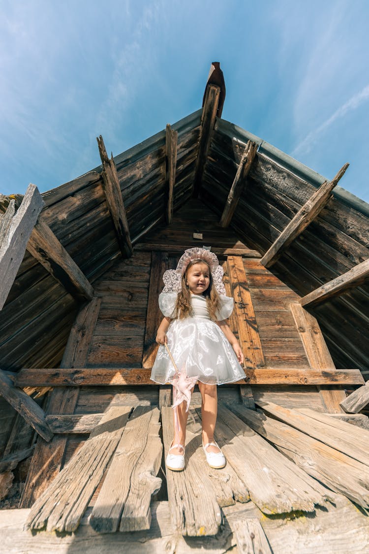 Girl Wearing A Costume 