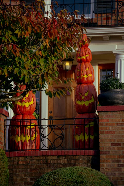 Halloween Decoration in Front of a House 