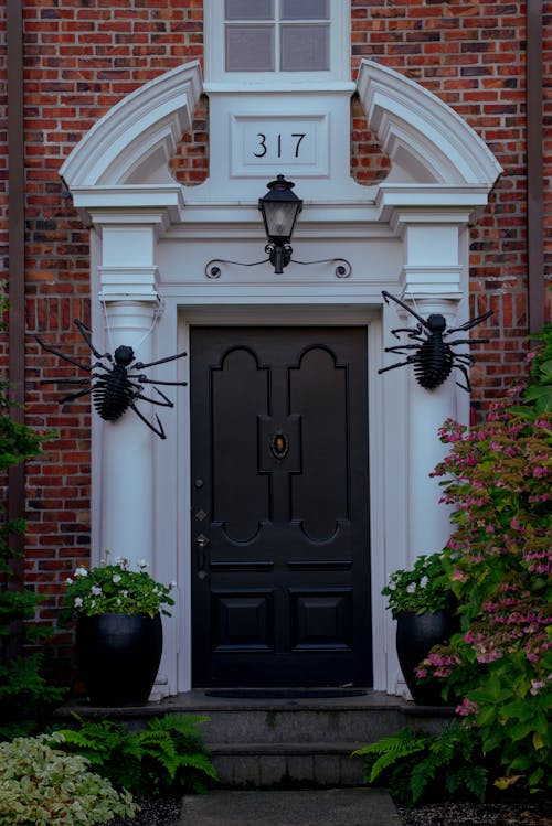 Halloween Decoration in Front of a House 