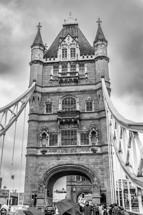 Black and White Photo of the Tower Bridge, London, UK 