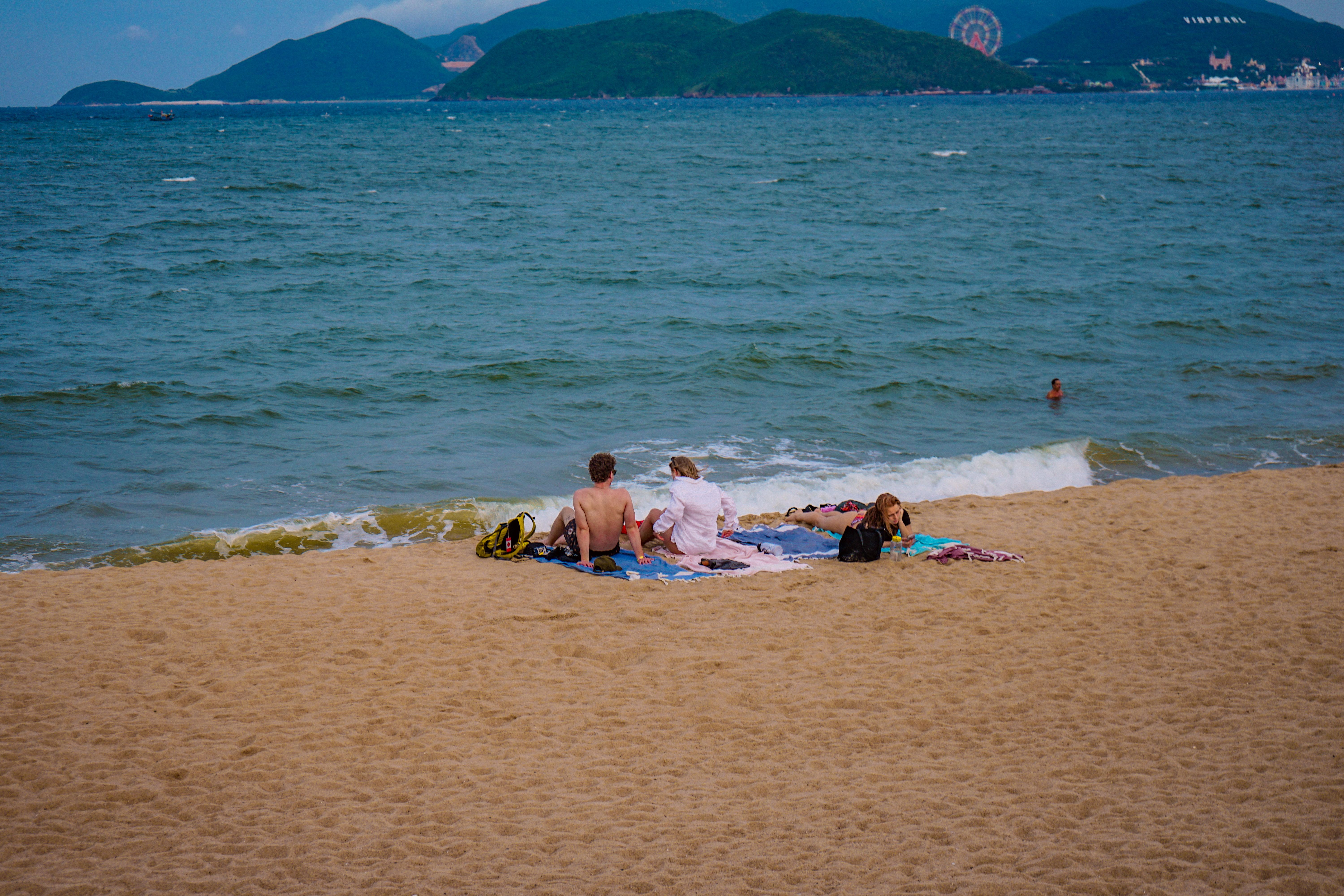 Young People Sunbathing on the Sandy Beach · Free Stock Photo