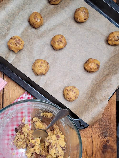 Cookies on Paper on Tray