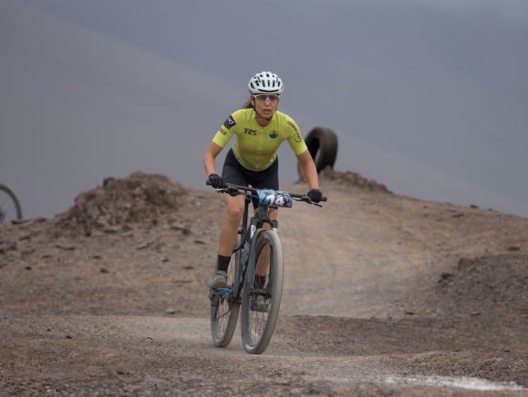 Photo Of A Woman Mountain Bike Racing 