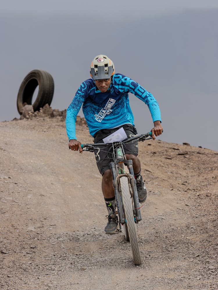 Photo Of A Man Mountain Bike Racing 