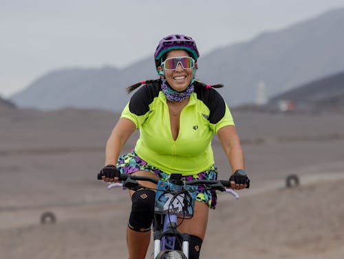 A Woman Riding a Bicycle 