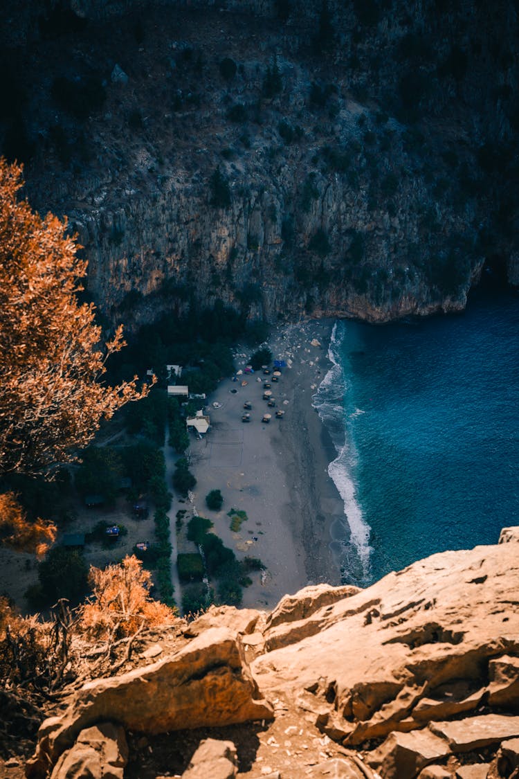 Butterfly Valley Beach In The Shadow Of A Cliff