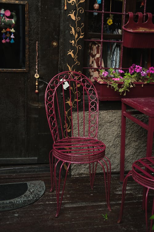 Vintage Furniture Standing Outside of a Cafe 