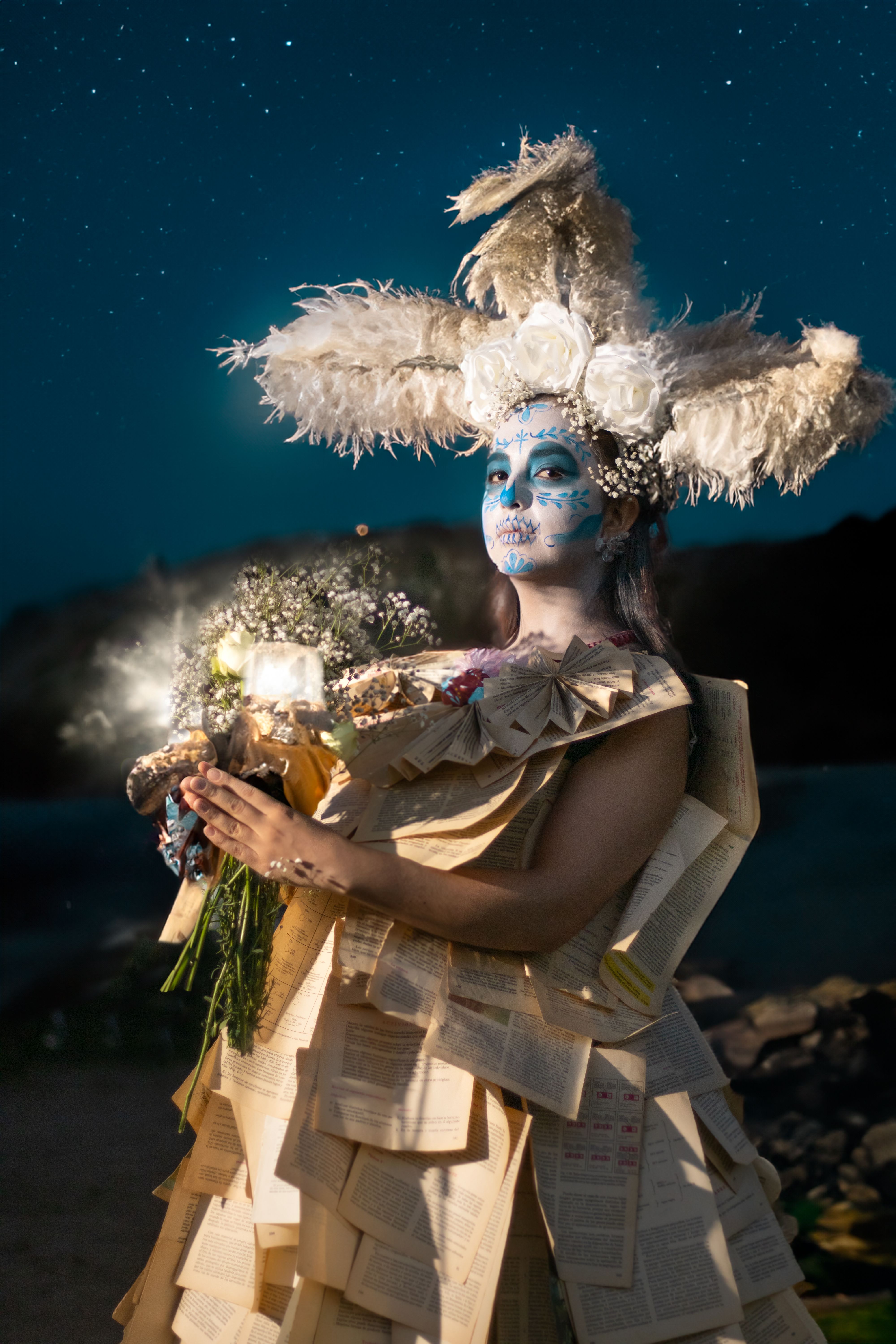 Woman in a Costume Made from Paper · Free Stock Photo