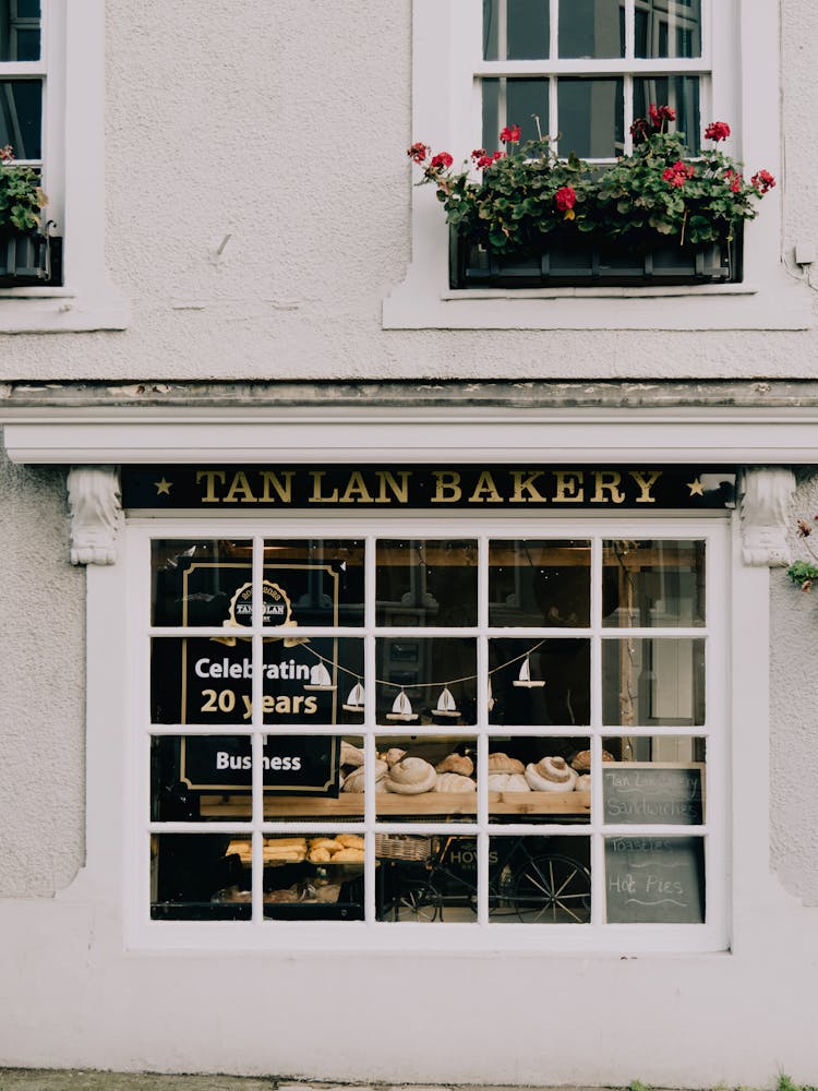 Facade Of A Bakery In A Traditional Townhouse