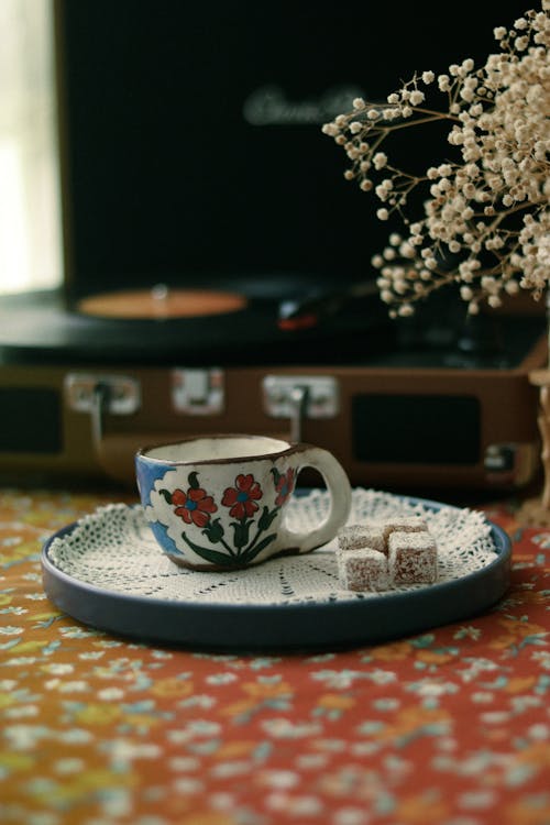 Základová fotografie zdarma na téma detail, kostky cukru, porcelán