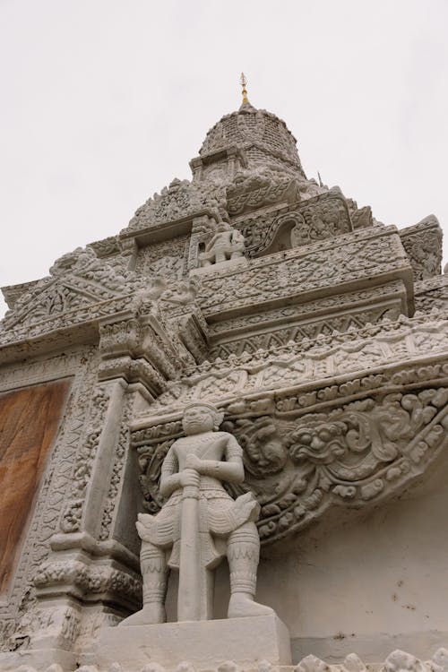 Low Angle Shot of Temple Exterior 